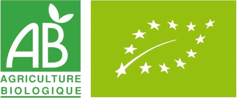 Logo AB Agriculture biologique et Eurofeuille, logo biologique de l'Union européenne