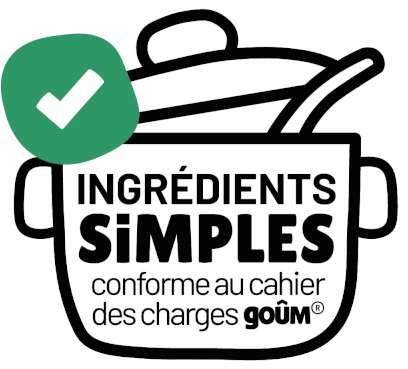 Goûm, ingrédients simples, conforme au cahier des charges
